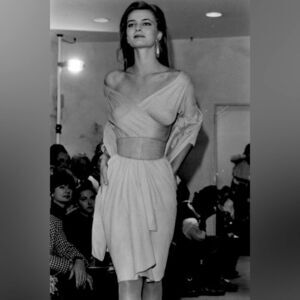 Donna Karan Spring 1987 Runway Cayman Alligator Contour Belt